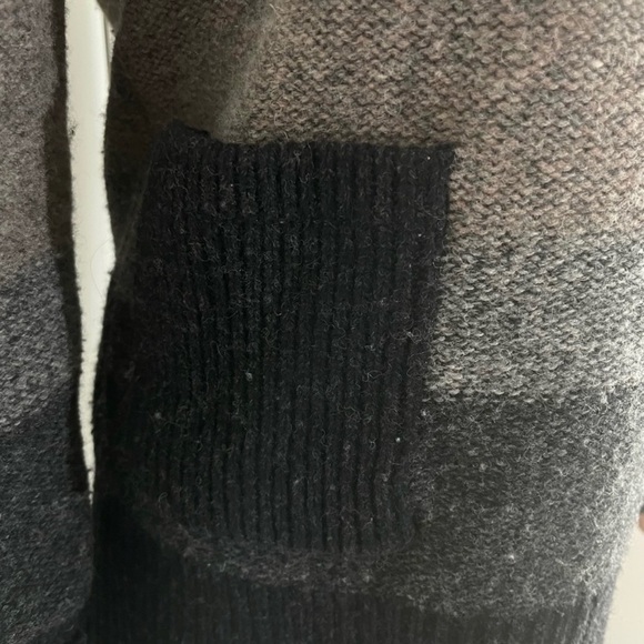 FREE PEOPLE Wool Neutral Color Block Sweater With Pocket & Wide Scoop Neck - Picture 6 of 7